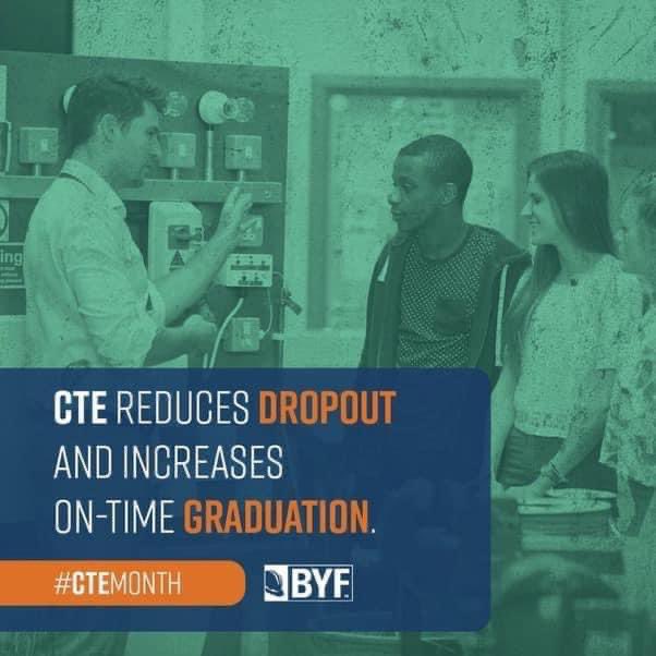 #DidYouKnow: Career and Technical Education (CTE) reduces dropout rates while increasing on-time graduation? #CTEMonth #CareerTechEd