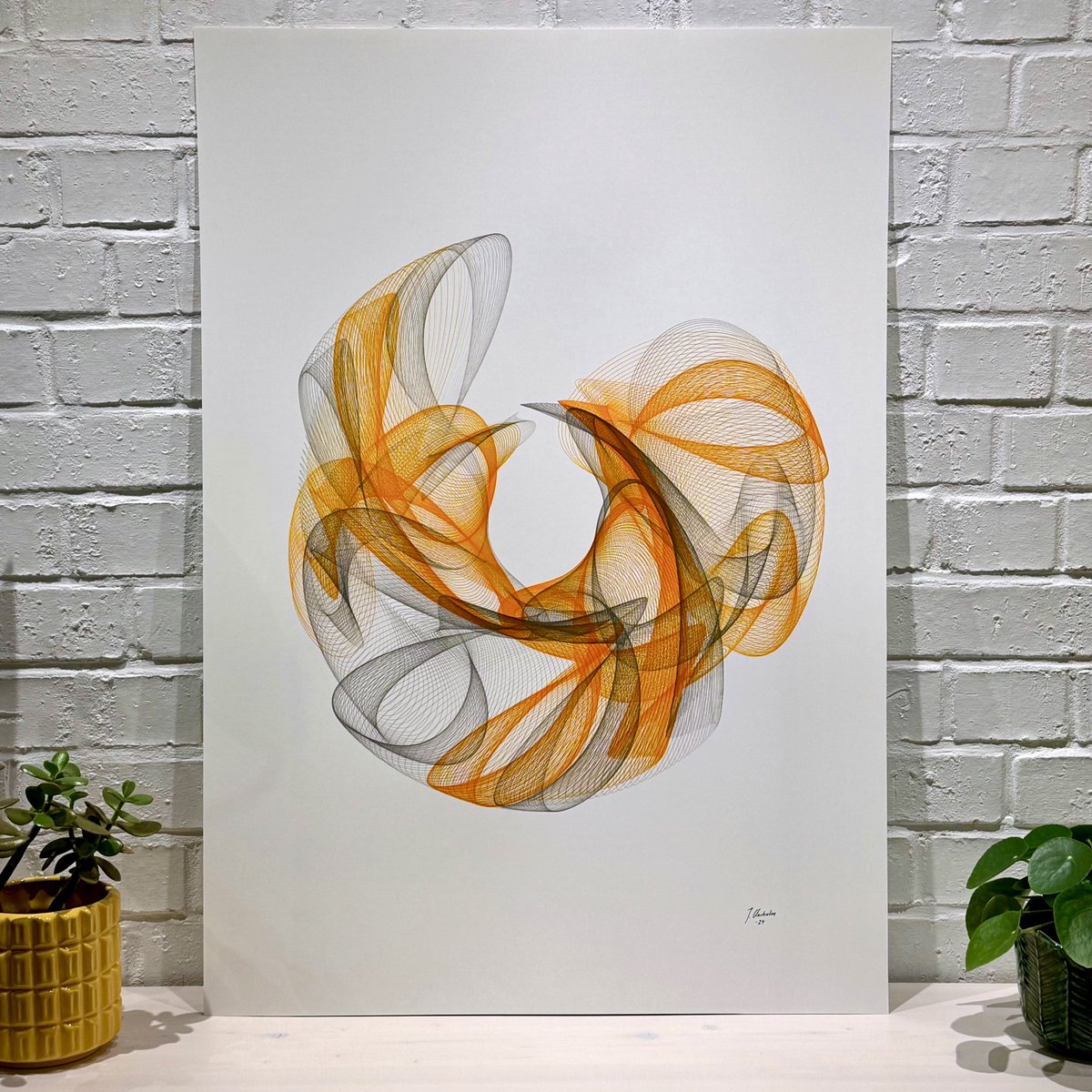To Ash Schmincke Aerocolor Light Grey and Orange on 70x100cm Invercote paperboard.