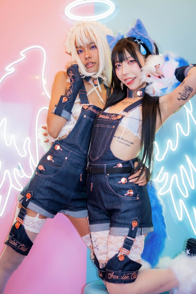 InvasionClubJP's tweet photo. 【💚💜新商品予告💜💚】

🎀BENINU MODULAR OVERALLS🎀
💒ベニーヌ モジュラーオーバーオール💒

💘予約���売開始
🗓️2024年2月14日(水)昼12:00 JST
🛒いんくら Online Shop

💘リリースパーティ！
🗓️2月17日(土) 15:00-23:00
📍心斎橋PARCOイベントスペース
with FARPLANE PARCO &Tank酒場

👇More info / 詳細👇
https://t.co/NWV7WYqFIT

Designs by @horibenny

💃🏻Models
@Meltymelt1022
@reinadelic

#いんくら #INVASIONCLUB
#overalls #sexyoveralls