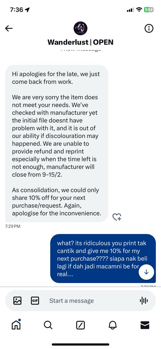 gaeulstudio's tweet photo. want to expose @W_Printing 

i ordered handbanner for #IVEinKL and turns out the printing is very faded like there is run out of ink? i dmed them nicely and they said its out of their ability? sounds like they don’t want to take responsibility :( https://t.co/WWms1yDNwL