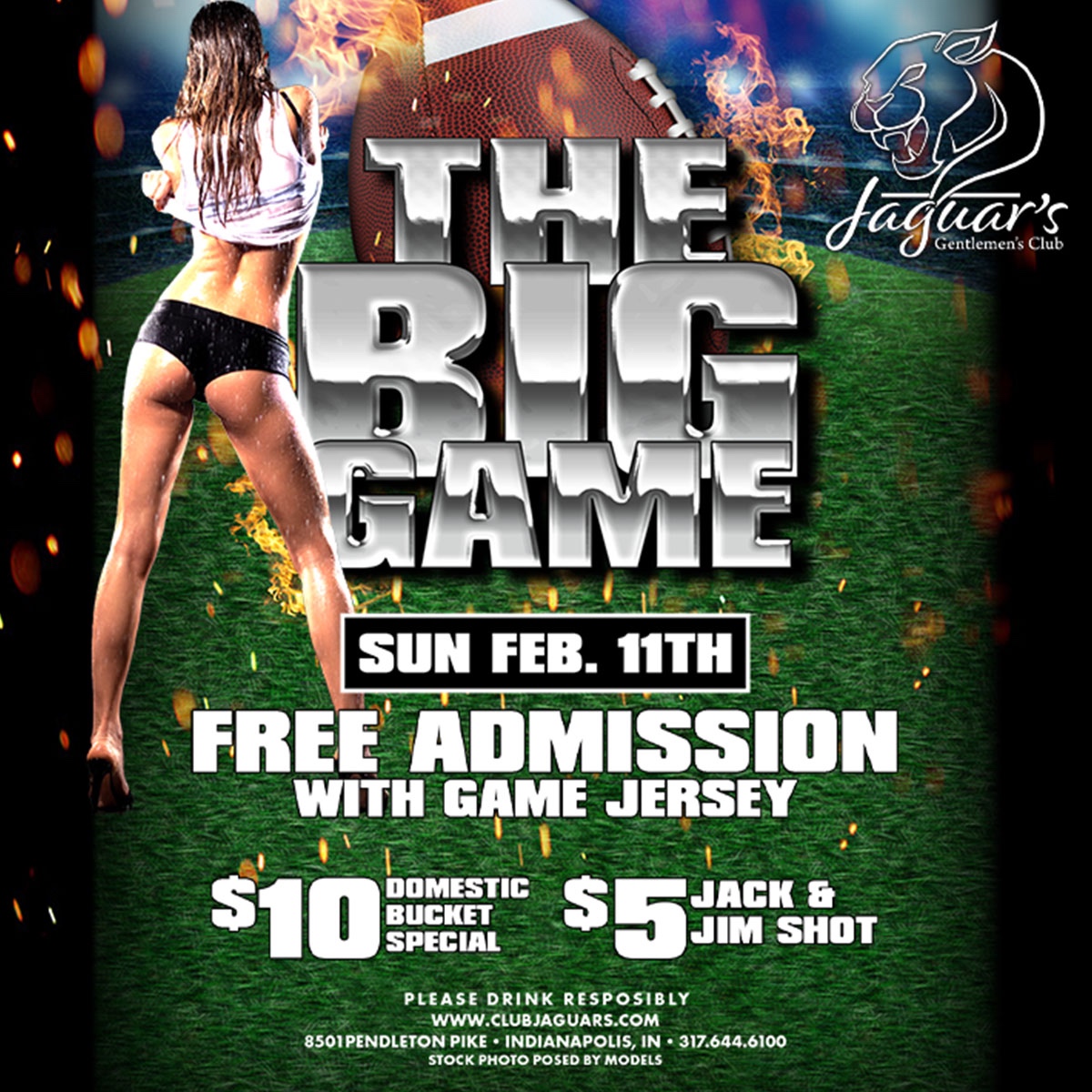 ClubJaguarsIndy's tweet photo. Join us at #JaguarsIndy for The Big Game!
Domestics Bucket Specials - $10
Jack & Jim Shots - $5
Free admission with Game Day jerseys.
.
.
.
#GameDay #SundayFootball #BigGame #IndySportsBar #BeerBucket #BeerMe #Football #JackDaniels #JimBeam #Drinks #IndyNightlife #Jaguars #In... https://t.co/hCkHKgi888