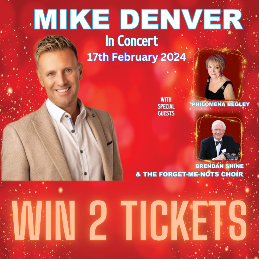 Head over to our Instagram for the chance to win 2 tickets to MIKE DENVER & FRIENDS IN CONCERT on 17th Feb 2024! LINK: instagram.com/p/C3AWhO0ttkY/… #MikeDenver #PhilomenaBegley #BrendanShine #TheForgetMeNots #Dublin #Competition