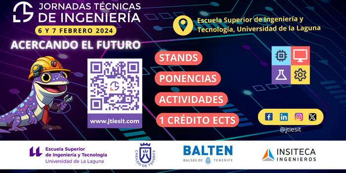 Femete's tweet image. 👋Hoy y mañana, Jornadas Técnicas de Ingeniería @jtiesit en la Escuela Superior de Ingeniería y Tecnología de la @ULL con la presencia de los Departamentos de #Formación y #Empleo de @Femete para acercar al alumnado a la realidad laboral 👋