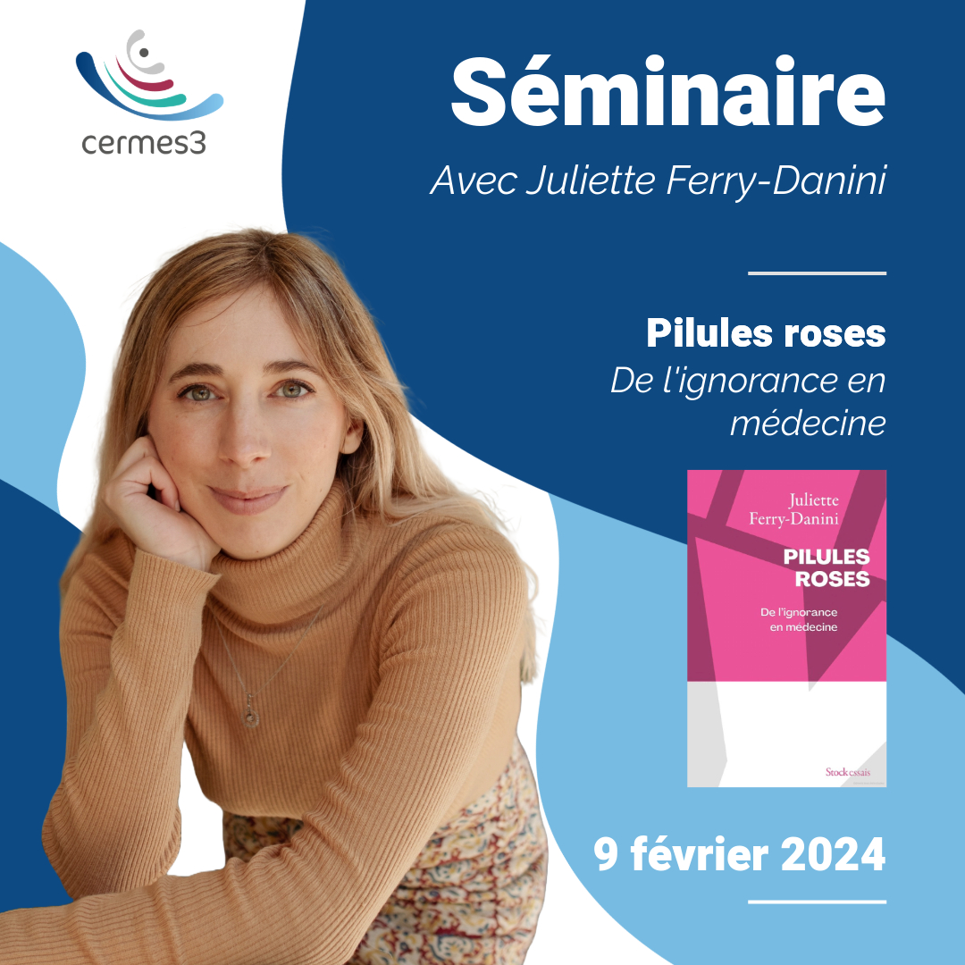 📘🗣️ En ce moment, au séminaire du #Cermes3, @FerryDanini (Université de Louvain) présente son ouvrage 'Pilules roses. De l'ignorance en médecine' (Stock, 2023) 🗓️9 février 2024 📍Université Paris Cité ➡️bit.ly/49t7sel