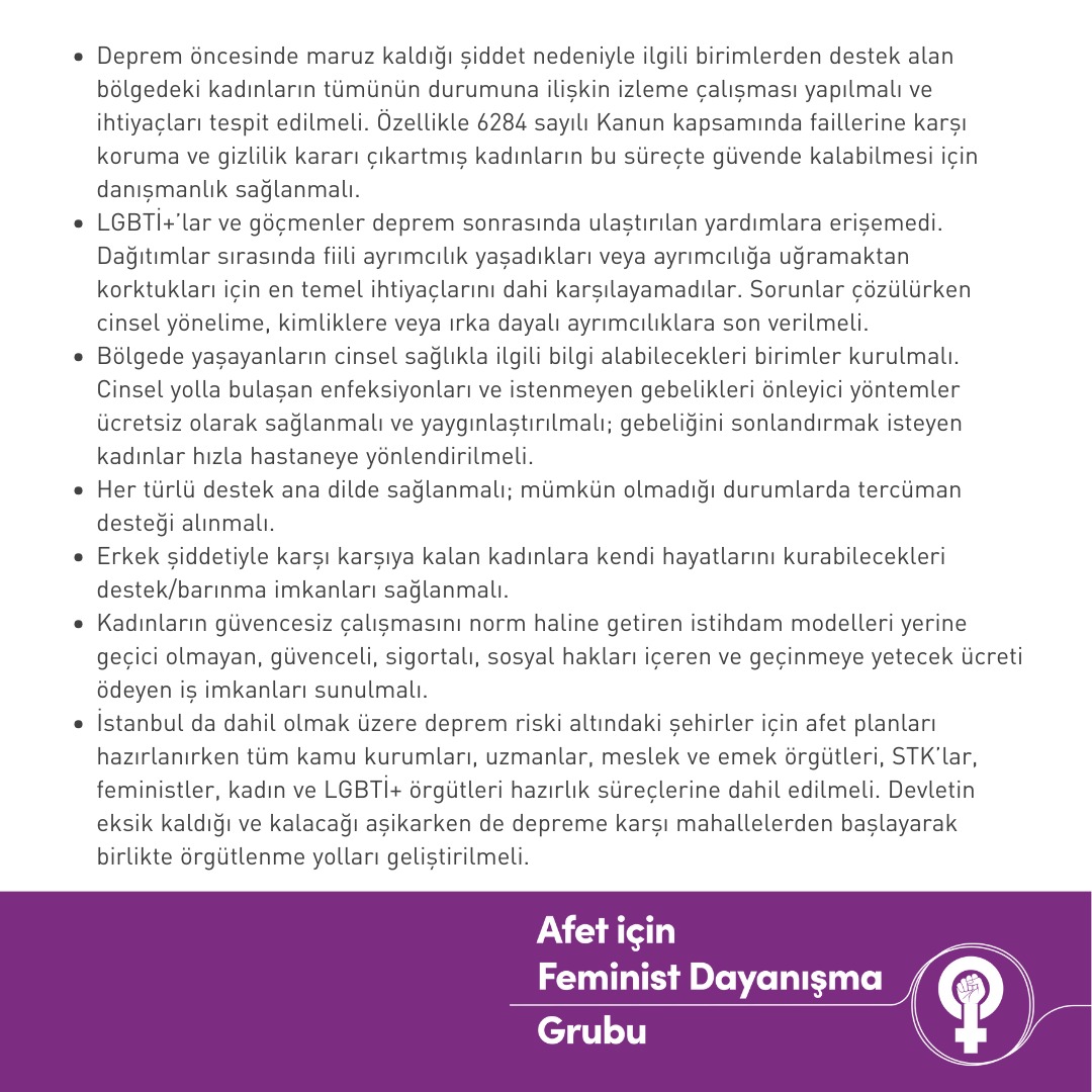 Afet için Feminist Dayanışma tweet media