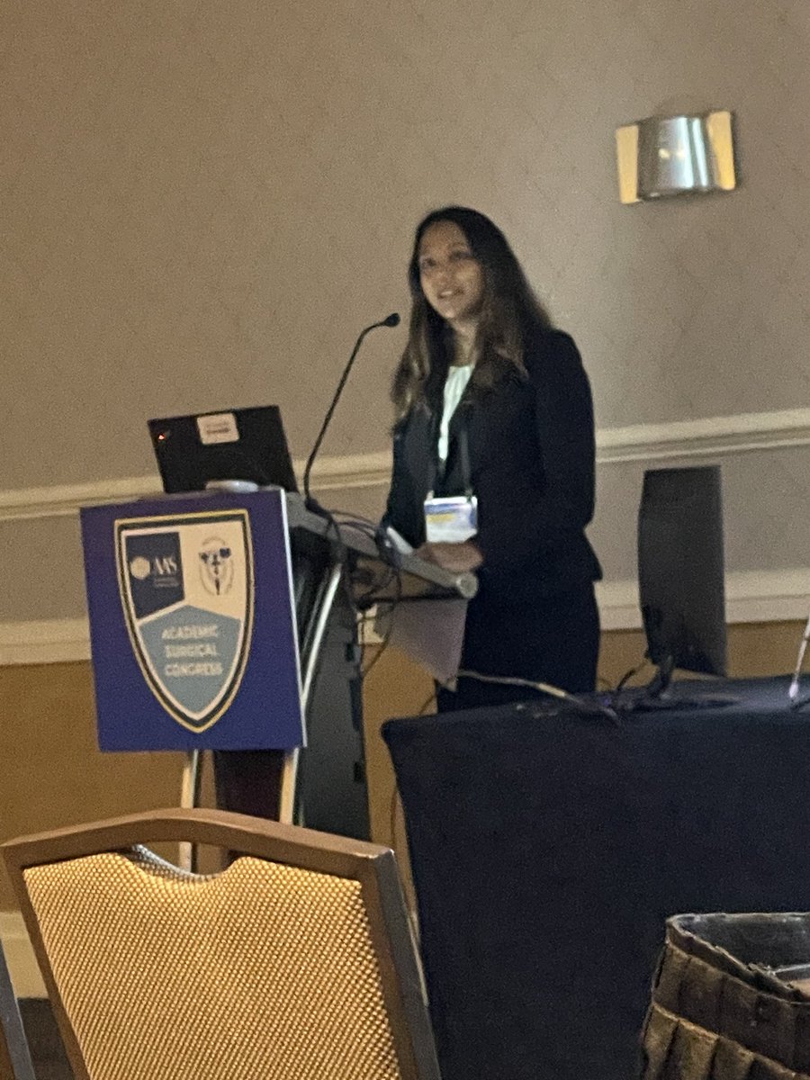 Saher Zahra-Khan with a great presentation about psychological safety in surgical interns at #ASC2024