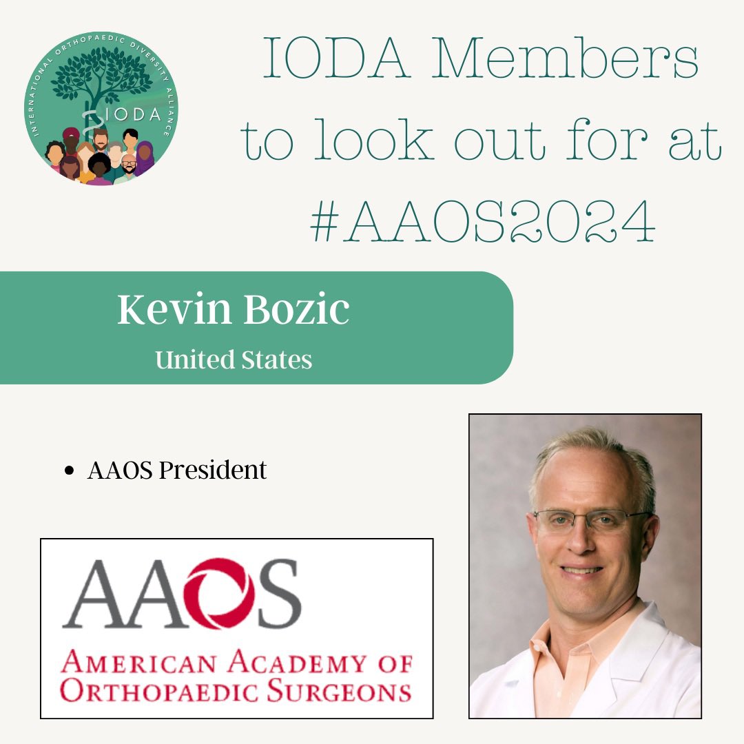 Did you know @AAOS1 President @KevinBozic is an IODA Member? Don’t miss the Presidential Symposium at #aaos2024 #diversity #inclusion #orthopaedics