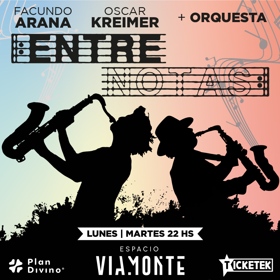 🎷<a href="/Facundo_Arana/">Facundo</a> y Oscar Kreimer presentan "Entre Notas" junto a una orquesta en vivo, recorreriendo un inolvidable repertorio de jazz, blues, pop

📍Espacio Viamonte, Peralta Ramos 3155, #MarDelPlata
🗓️Lunes y Martes de febrero

🎫Comprá tus #Eickets en bit.ly/3TSHXi3