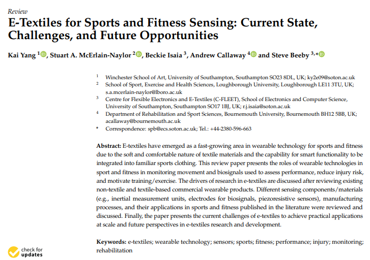 biomechstu's tweet photo. E-textiles for sports and fitness sensing:
Current state, challenges, and future opportunities

🔓Open Access: https://t.co/jcLmplTxff https://t.co/jrJNH7SMhs
