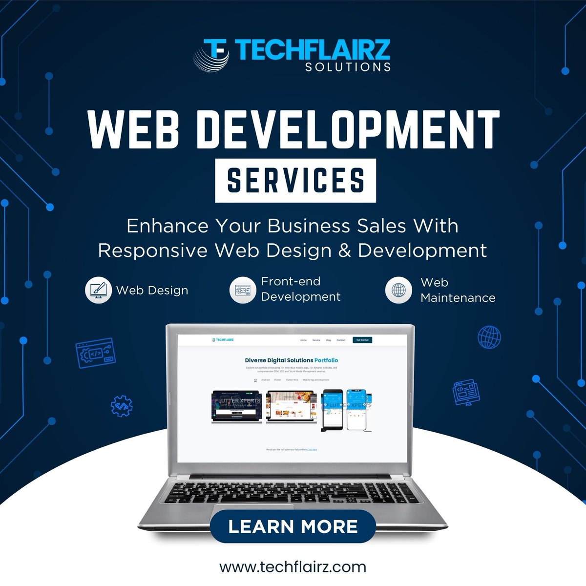 TechFlairz's tweet image. In a world of endless clicks, stand out with our bespoke web design and development services. Let&apos;s create something extraordinary together.                                                      #techflairz #webdevelopment #webdev #webdesign #business