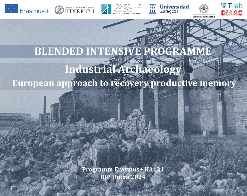 Plazo hasta el 8 de febrero para la inscripción en el BIP "Industrial Archaeology. A European approach to recovery productive memory". Se financia a los participantes el viaje a Nápoles del 8 al 13 de abril para para participar junto con estudiantes de otras escuelas europeas.