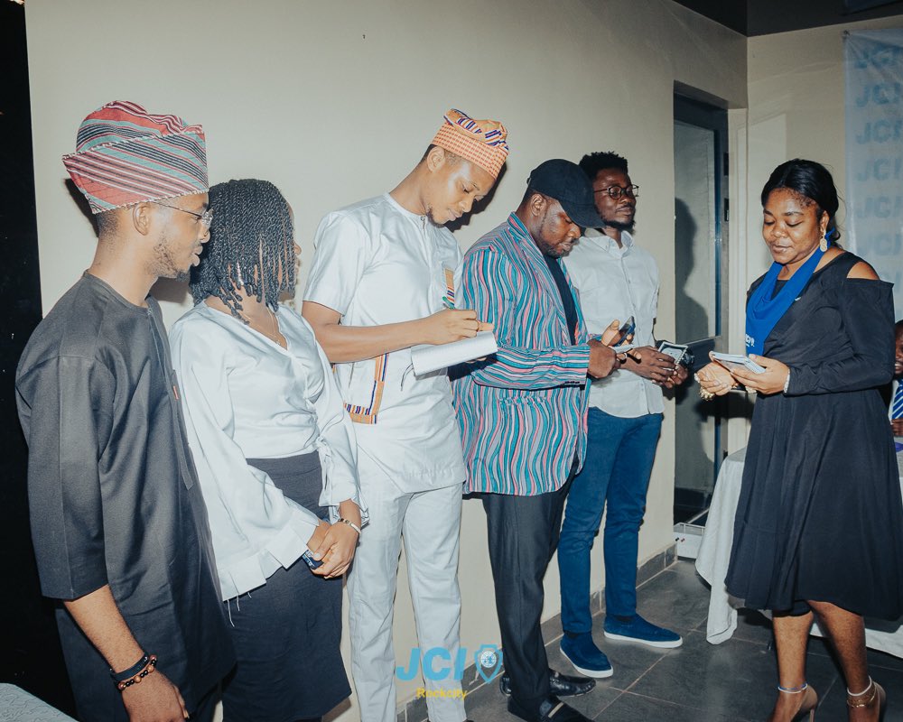 jcirockcity's tweet photo. Say hi to our first-timers! We’re glad you joined our January Business Meeting &amp; excited to have you join our community of active youths. 
Thanks for making our meeting memorable! 👋
@jci_nigeria @jcinigeriasouthwest @jci 
#SEE #360Leadership #JCI #jcirockcity #IntendingMembers https://t.co/VgQIOxuFCd