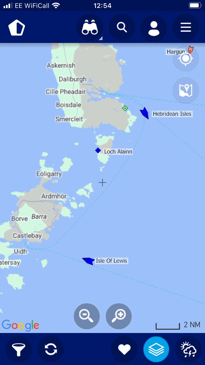 BarraIsland's tweet image. Isle of Lewis nearly home to off load before departing for her annual overhaul. The Hebridean Isles making her way down to Castlebay to do a combined service with Lochboisdale until 28th February. #checktimetables #repositioning @CalMac_Updates
