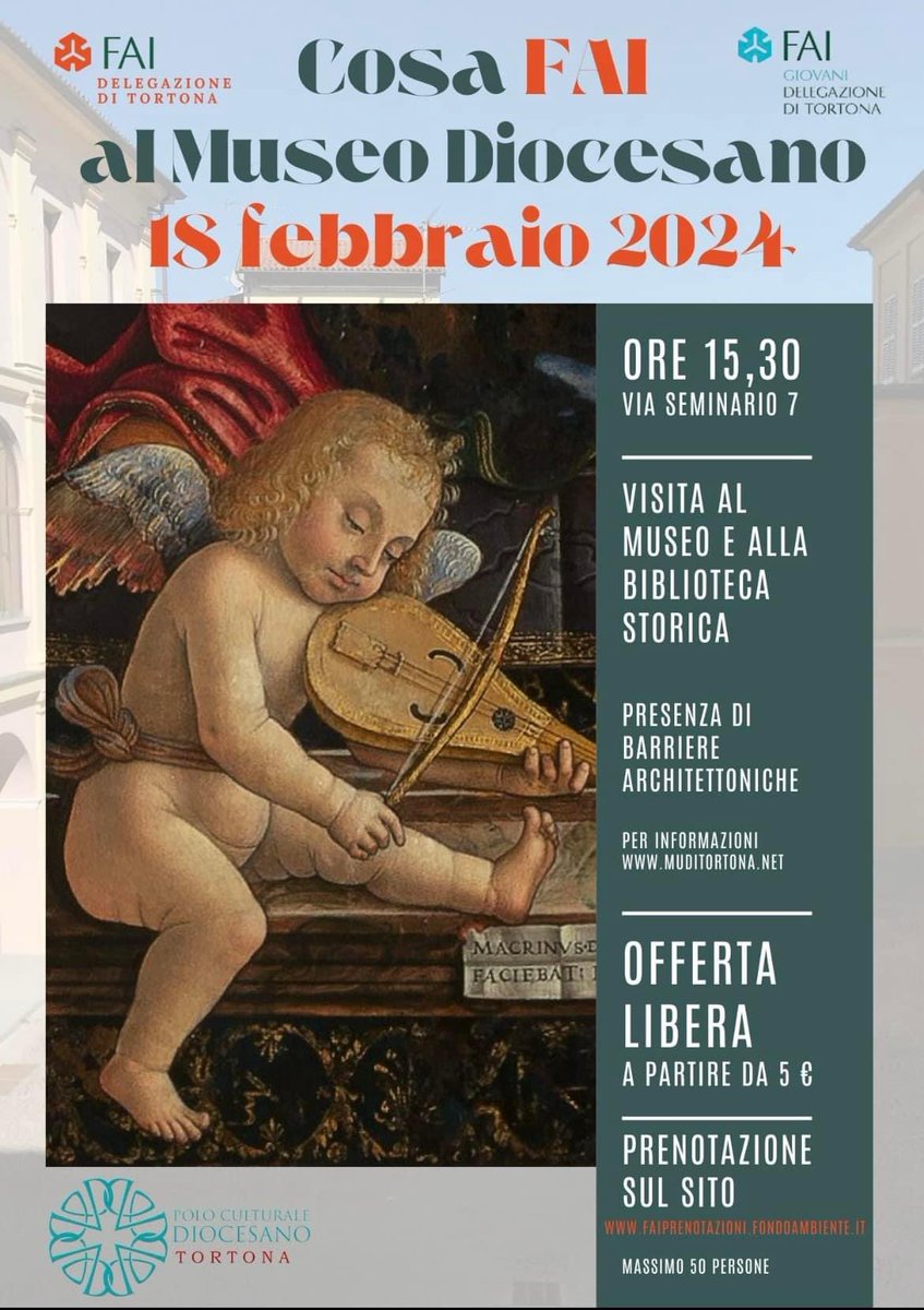 🖼️📚Il Delegazione FAI Tortona organizza da noi questa bella visita!

ℹ️urly.it/3zwhv

Vi aspettiamo!

<a href="/Fondoambiente/">FAI</a> <a href="/Tortona_Oggi/">Tortona Oggi TV</a> <a href="/7ggTortona/">Sette Giorni a Tortona</a> <a href="/radiopnr/">radiopnr</a> <a href="/PanoramaTortona/">Panorama di Tortona</a>