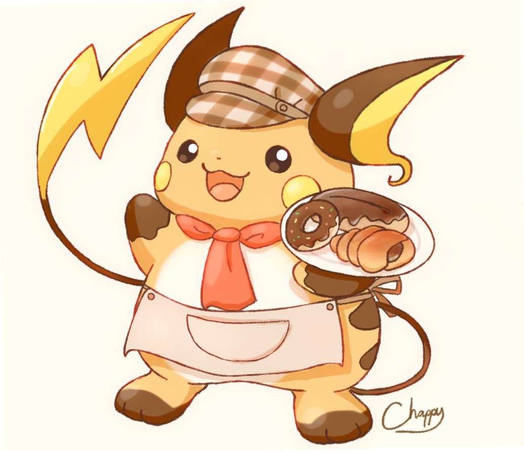raichu clothed pokemon pokemon (creature) no humans holding open mouth hat brown headwear  illustration images