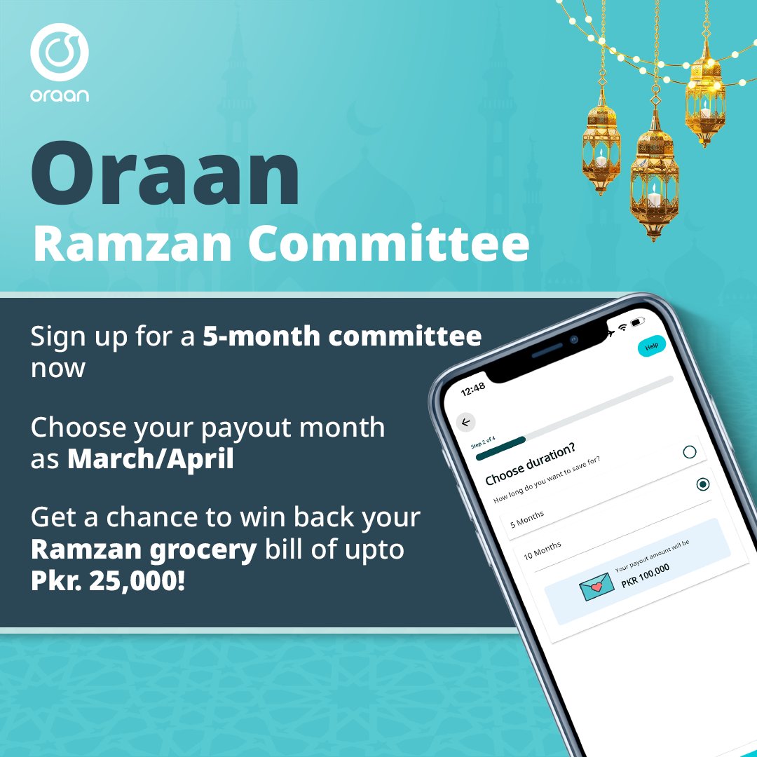 Sign up now &amp; save up for a more blessed and fulfilling Ramzan! 🤲🕋

Follow the steps mentioned below to start Ramzan committee and get your Ramzan month grocery bill in return. Sign up Now!🤳

#Oraan #OraanCommitteeAsaan #RamzanCommittee