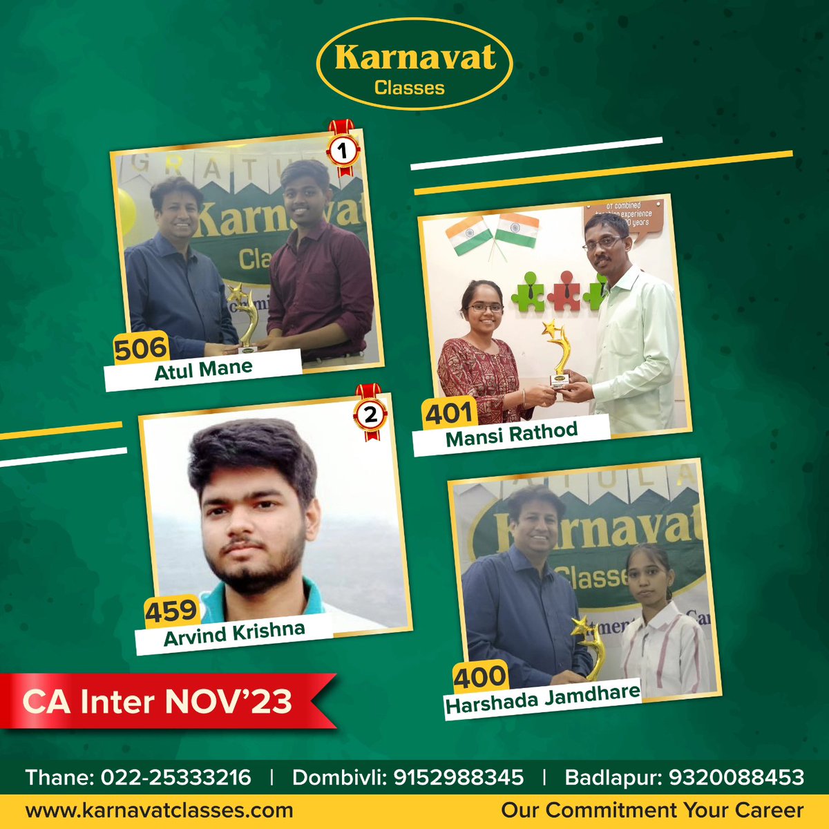 KarnavatCenter's tweet image. Meet Our CSEET and CA Inter Toppers! 🏆
A moment of pride as we felicitate our CSEET and CA Inter toppers for their incredible achievements! 🏅 🎉

#CAInter #CAInterStudents #CSEETStudents #CSEET #CSEETToppers #CAInterToppers #Toppers #Felicitation #AchievementUnlocked