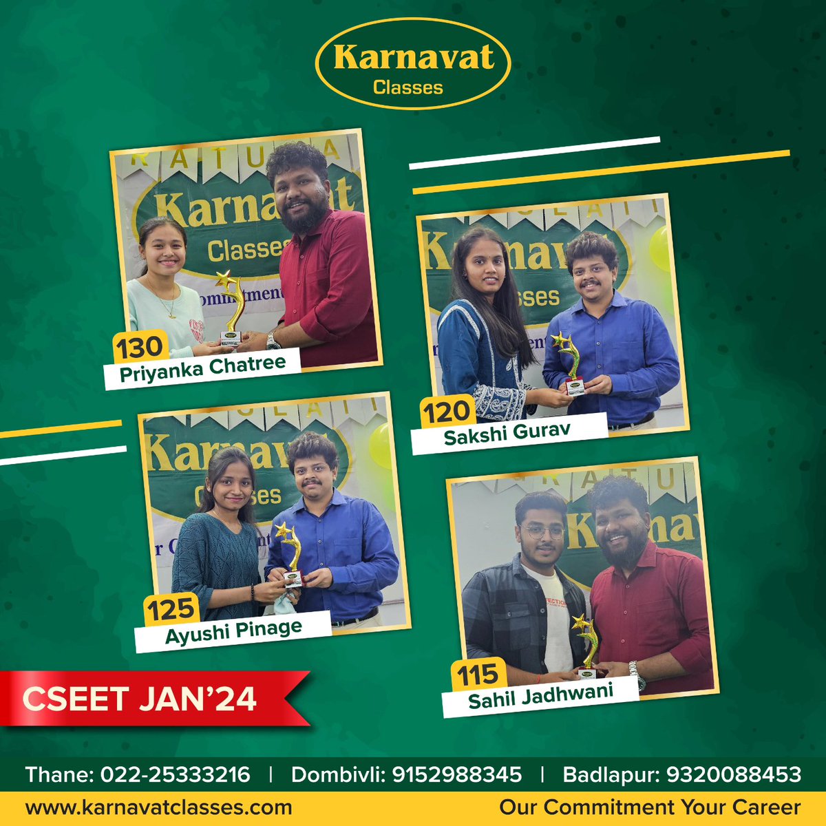 KarnavatCenter's tweet image. Meet Our CSEET and CA Inter Toppers! 🏆
A moment of pride as we felicitate our CSEET and CA Inter toppers for their incredible achievements! 🏅 🎉

#CAInter #CAInterStudents #CSEETStudents #CSEET #CSEETToppers #CAInterToppers #Toppers #Felicitation #AchievementUnlocked