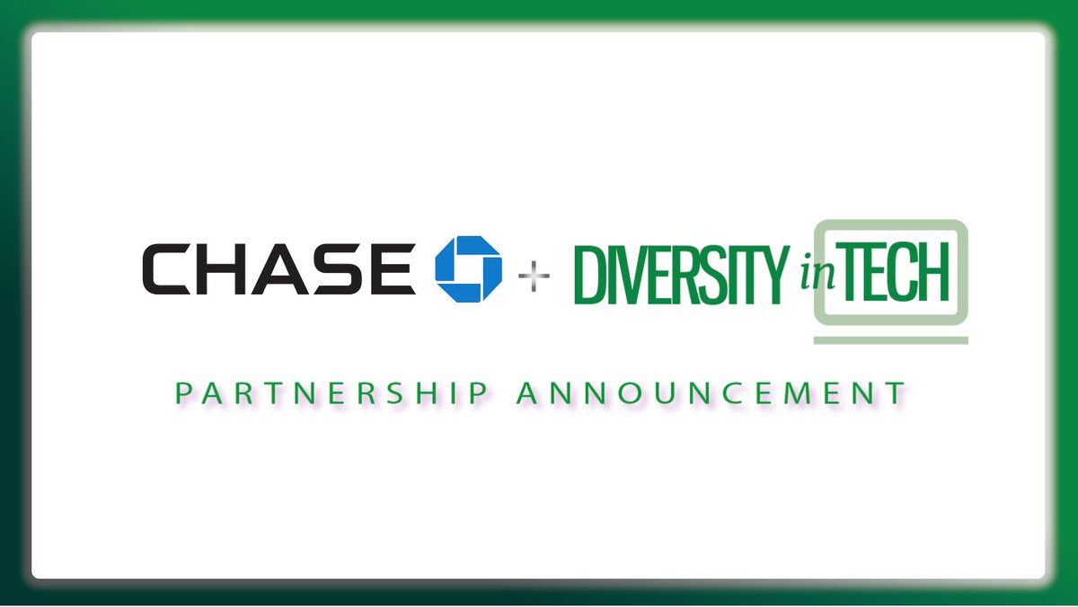Diversity in Tech are excited to announce our extended partnership with <a href="/Chase/">Chase</a>!

We are looking forward to continuing to work together to help provide more opportunities for diverse candidates in tech!

Learn about how they are helping improve diversity: bit.ly/3vAroNF