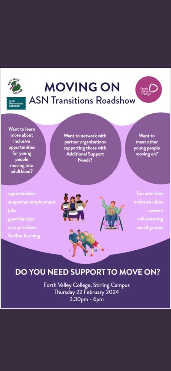 Save the date and don’t miss out on the opportunity to find out about supports available for young people with additional support needs. #Transitions <a href="/ChampsStirling/">Stirling Champs</a> <a href="/Stirling_Equity/">Stirling Equity Team</a> <a href="/StirLearnEmploy/">Learning and Employability - Stirling</a> <a href="/StirlingCouncil/">Stirling Council</a> <a href="/DYW_ForthValley/">DYW Forth Valley</a> <a href="/FVCollege/">Forth Valley College</a>
