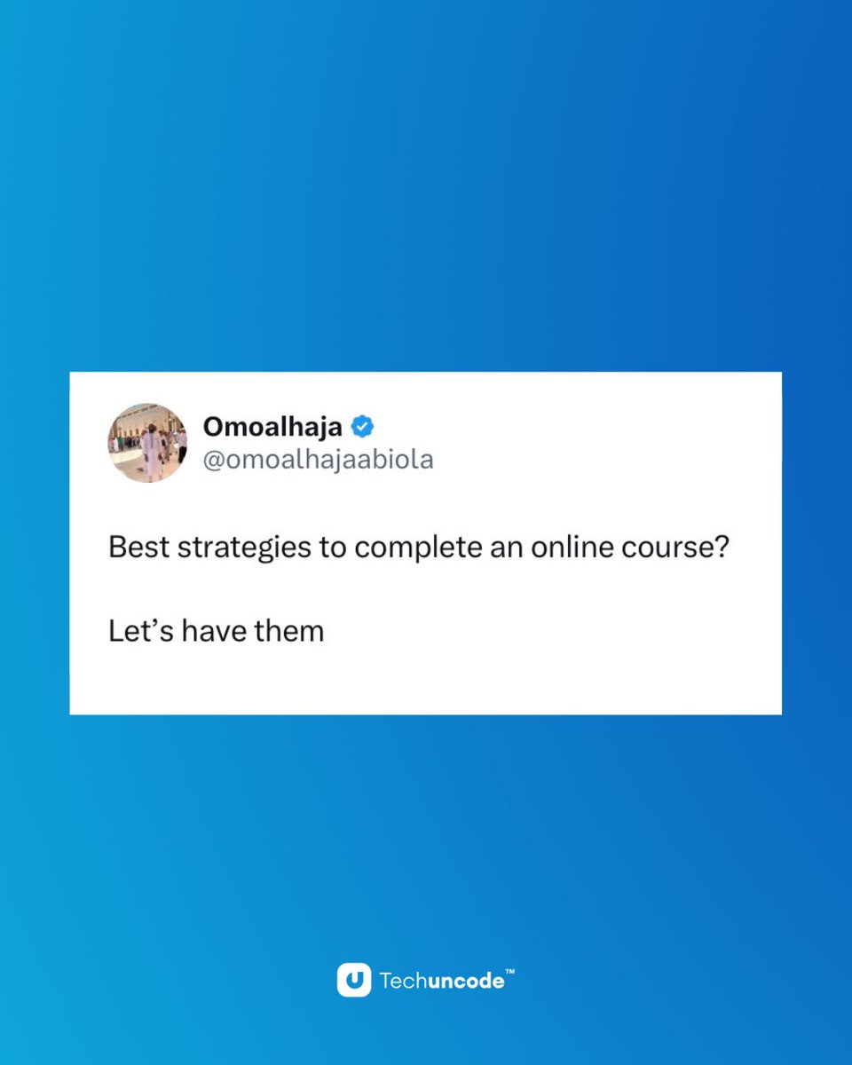 techuncode's tweet image. If you start an online course and finish it, you be Odogwu tbh🙌🏽.

#Techuncode #Courses #Upskilling