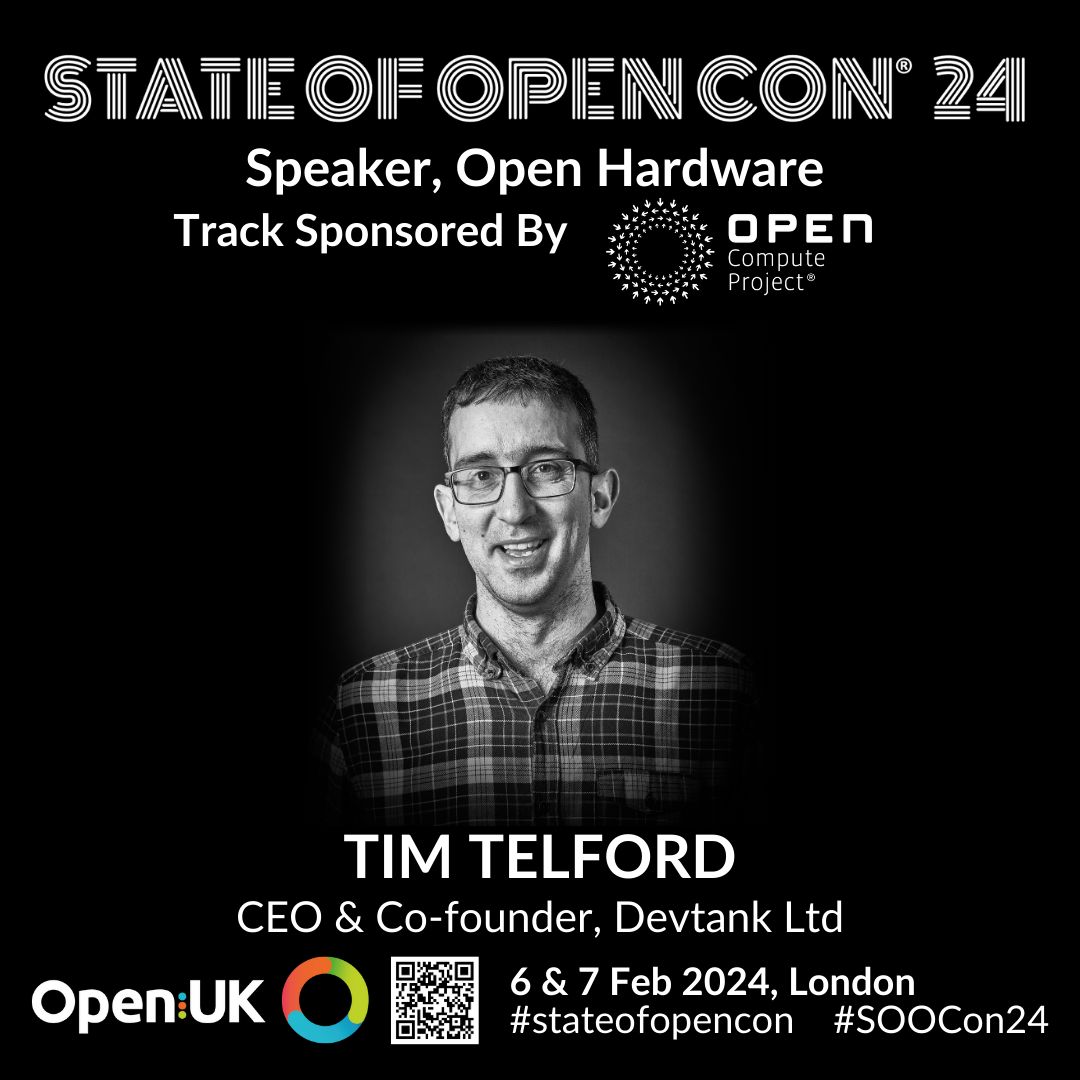 @openuk_uk 's State of Open Con 24 begins today! Don't forget to drop by at 4:30 pm to catch Tim's talk all about our HILTOP.

sched.co/1Xl5e

#hardware #opensource #SOOCon24 #openuk #opencomputeproject #devtankltd #hardwareintheloop #HILTOP #testandmeasurement