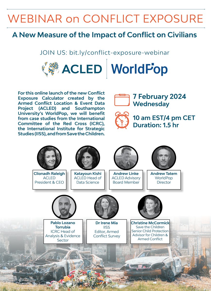 CrafdData's tweet photo. ๐ข Tomorrow!Join @ACLEDINFO & @WorldPopProject for the Conflict Exposure Calculator launch ๐
๐๏ธ Insightful analysis ahead with @ICRC, @iiss_org & @save_children
๐
Feb 7, 2024
โ 10 AM EST/4 PM CET
๐ Register here: https://t.co/PeVrjzjJOB
#Data4Action #Data4Partnership https://t.co/9JMsucfm5r