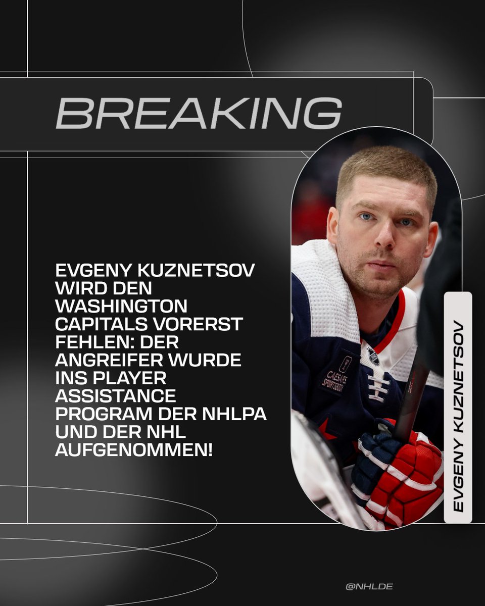 NHLde's tweet image. Die Washington Capitals müssen in der nächsten Zeit auf Evgeny Kuznetsov verzichten! 🤕 

#ALLCAPS | @capitals | @Kuzya92 | #Kuznetsov