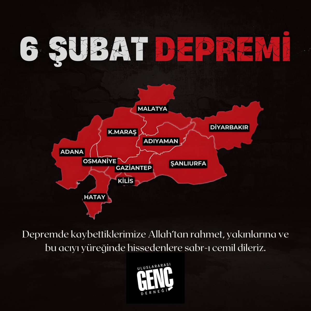 Depremde kaybettiklerimize Allah’tan rahmet, yakınlarına ve bu acıyı yüreğinde hissedenlere sabr-ı cemil dileriz.