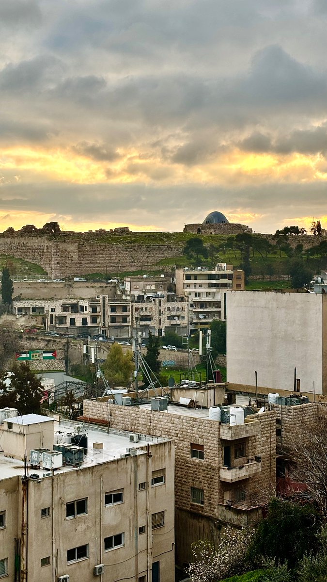 MubaideenShatha's tweet photo. The view of #Amman Citadel from Jabal al Weibdeh this morning 🌦️☀️ 
This spot is a five-minute away walk from @CBRL_news Amman 🤩 https://t.co/zeIx2A5MLP