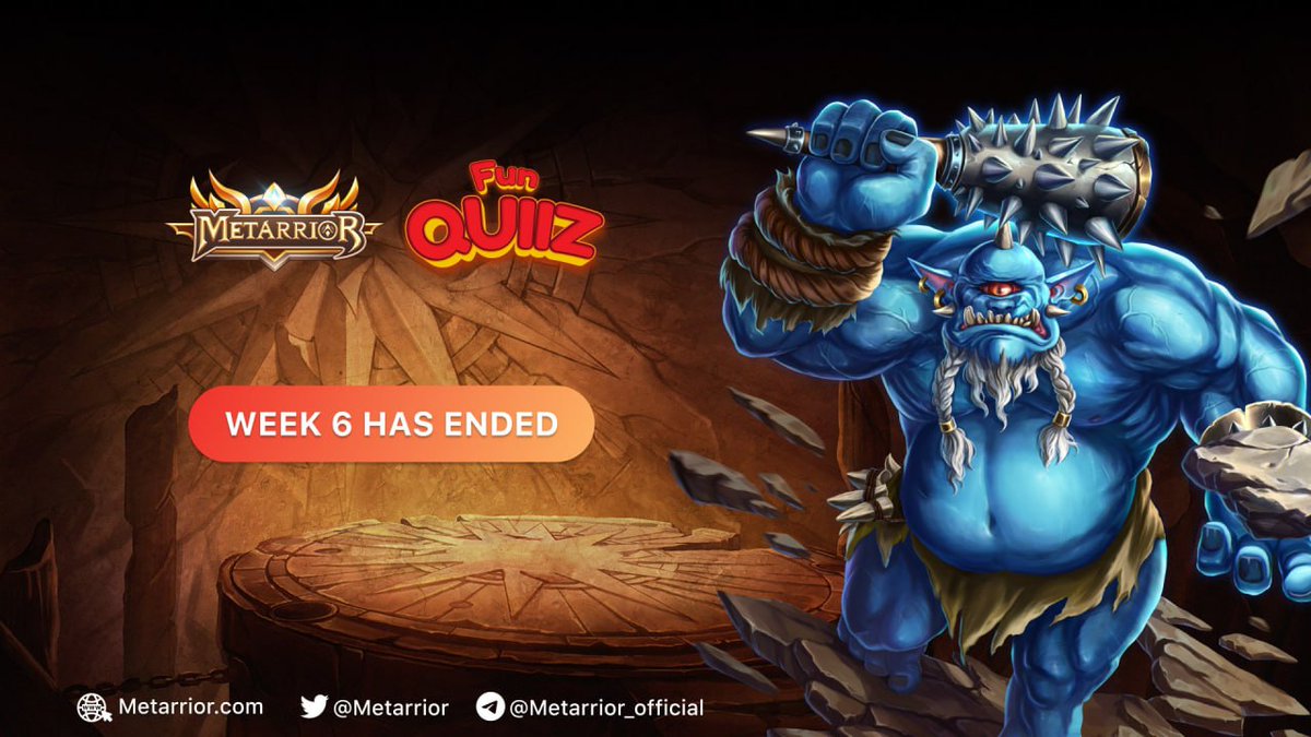 metarrior's tweet photo. METARRIOR’S FUN QUIZ - WEEK 6 HAS ENDED!
Week 6 has ended! Thank you for joining the Event in the past weeks with us!
Check out the answer: https://t.co/0cwYuKXPsa
The list of winners will soon be revealed and posted on our social channels!
#metarrior #metafe #web3game https://t.co/wANAciv2Xm