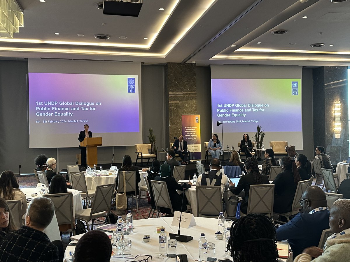 Super happy to open the first UNDP Global Dialogue on public finance & tax for #GenderEquality! 170 representatives from Ministries of Finance, tax authorities, academia & CSOs from 40 countries discussing how fiscal policies shape economies 📺 go.undp.org/jXQm