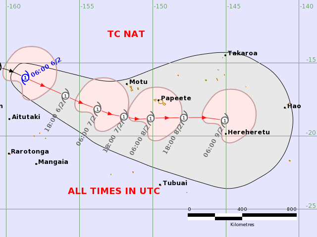 LimWeather's tweet photo. #Nat E of #Samoa/#AmericanSamoa peaking now at 50mph TS SSHWS/C1 Aus Scale before weakening to TD near #FrenchPolynesia
Impacts likely esp in #Tahiti and #Moorea due to #Flooding rains and possible #mudslides
#wxtwitter #flashflood #Cyclone #CycloneNat #France https://t.co/OmbNHT8T3t
