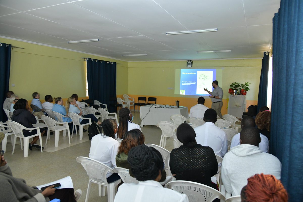 This morning our medics were taken through a series of guidelines and practices around the touchy subject of Nerve repair by @f_h_africa orthopedic surgeon Dr Rob Poulter, during a CME which is part of our ongoing Orthopedic Camp.