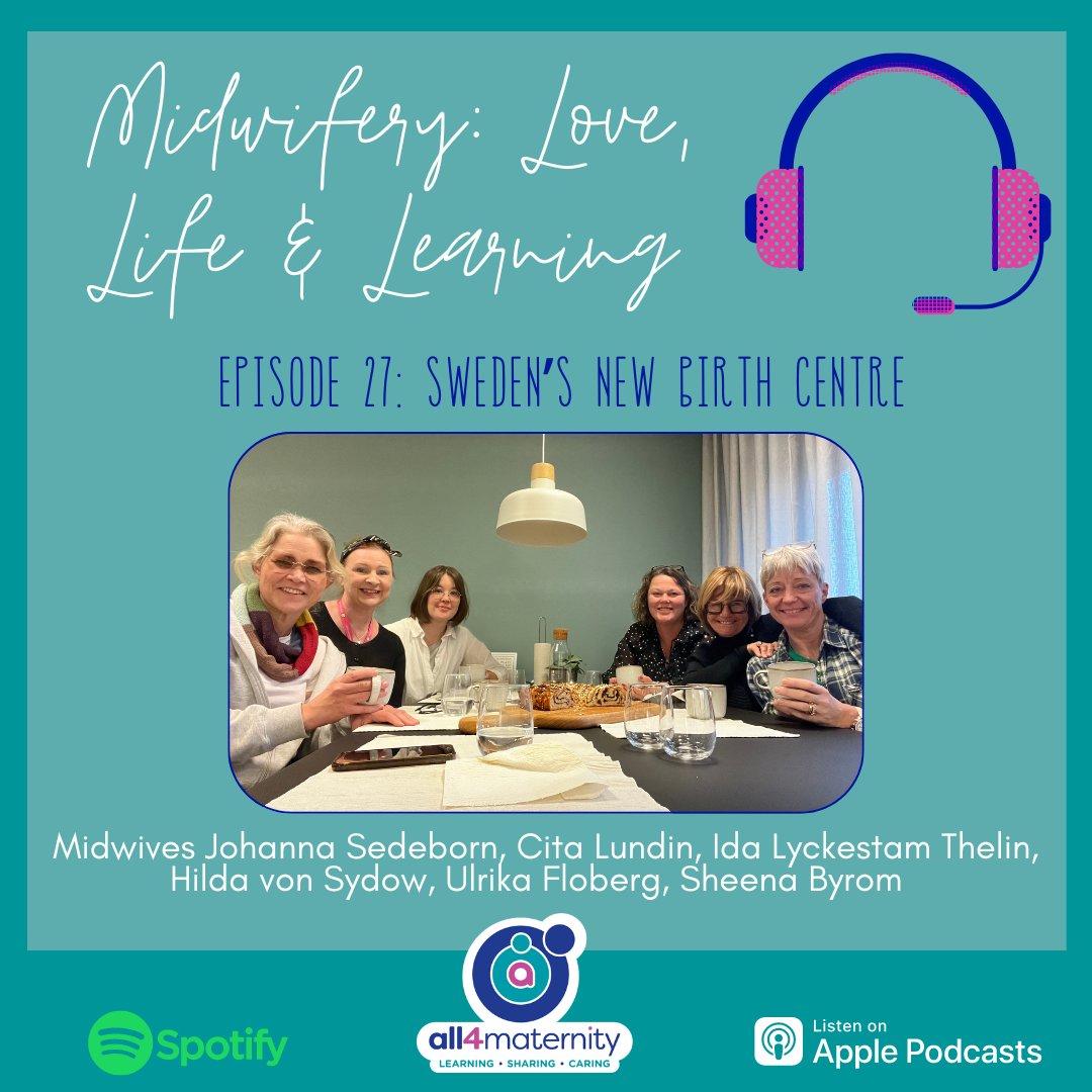 Last month, @sheena_byrom was honoured to attend the grand opening of Sweden’s only #freestandingbirthcentre & before she left, Sheena recorded a podcast with the midwives, leaders & founders working there! Listen here or on your streaming platform 🎧👉 all4maternity.com/sharing/love-l…