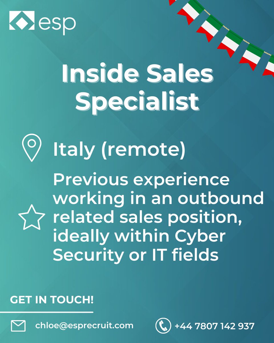 Join a Series B Cloud Security Vendor as an Inside Sales Specialist! 🌟

Why join?

👉 Exposure management is a growing market with budgets to spend on this type of tech increasing - a hot topic on CISO's lips!

👉 Backed by one of the largest retailers in Europe - avoiding m ...