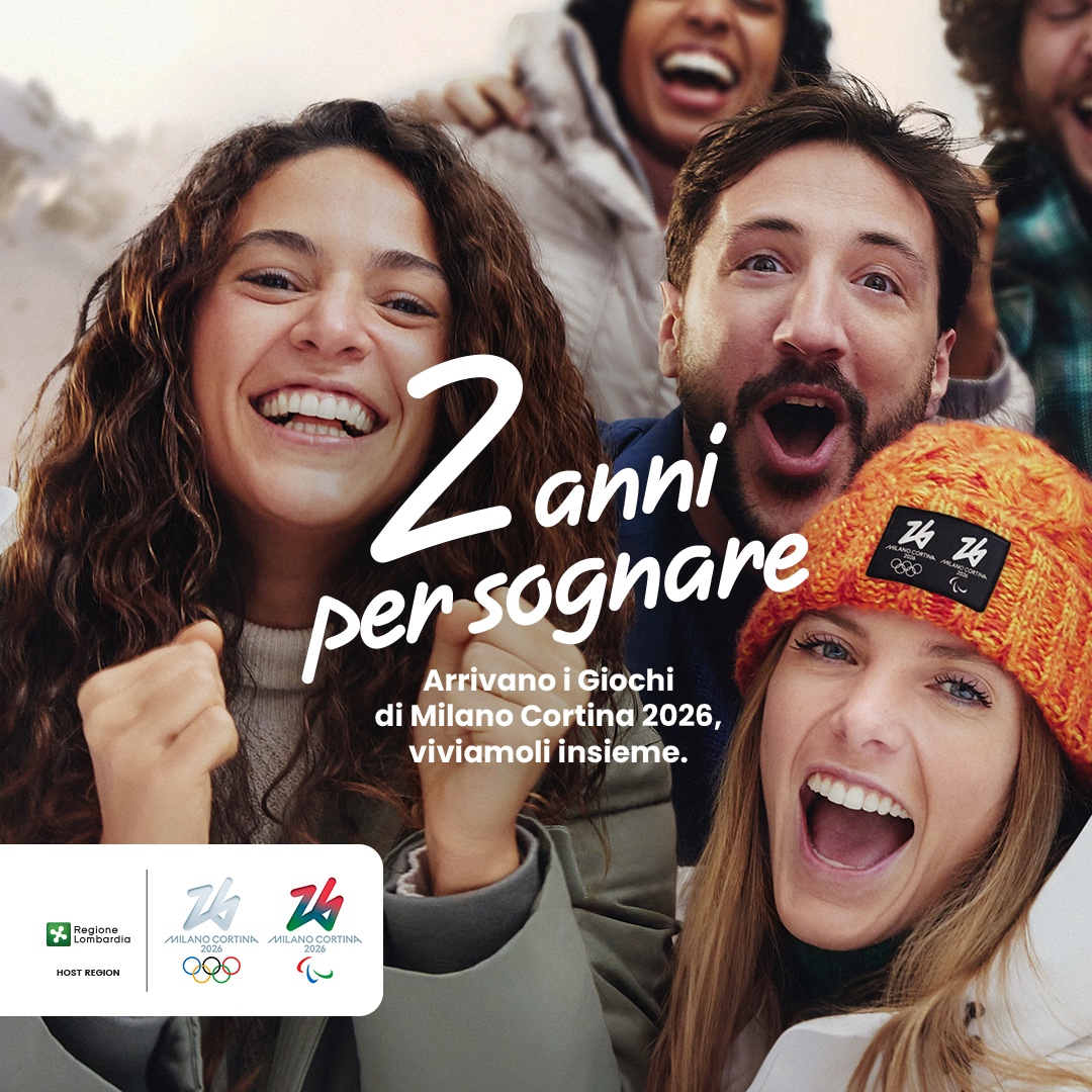 RegLombardia's tweet photo. Mancano due anni esatti all'inizio delle Olimpiadi e Paralimpiadi Invernali di Milano Cortina 2026! Siete pronti ad emozionarvi di fronte alla celebrazione mondiale dell'Italian Spirit? Il conto alla rovescia inizia ora! ❄️
#milanocortina2026 #2yearstogo #roadtothegames https://t.co/mv75J3uUR2
