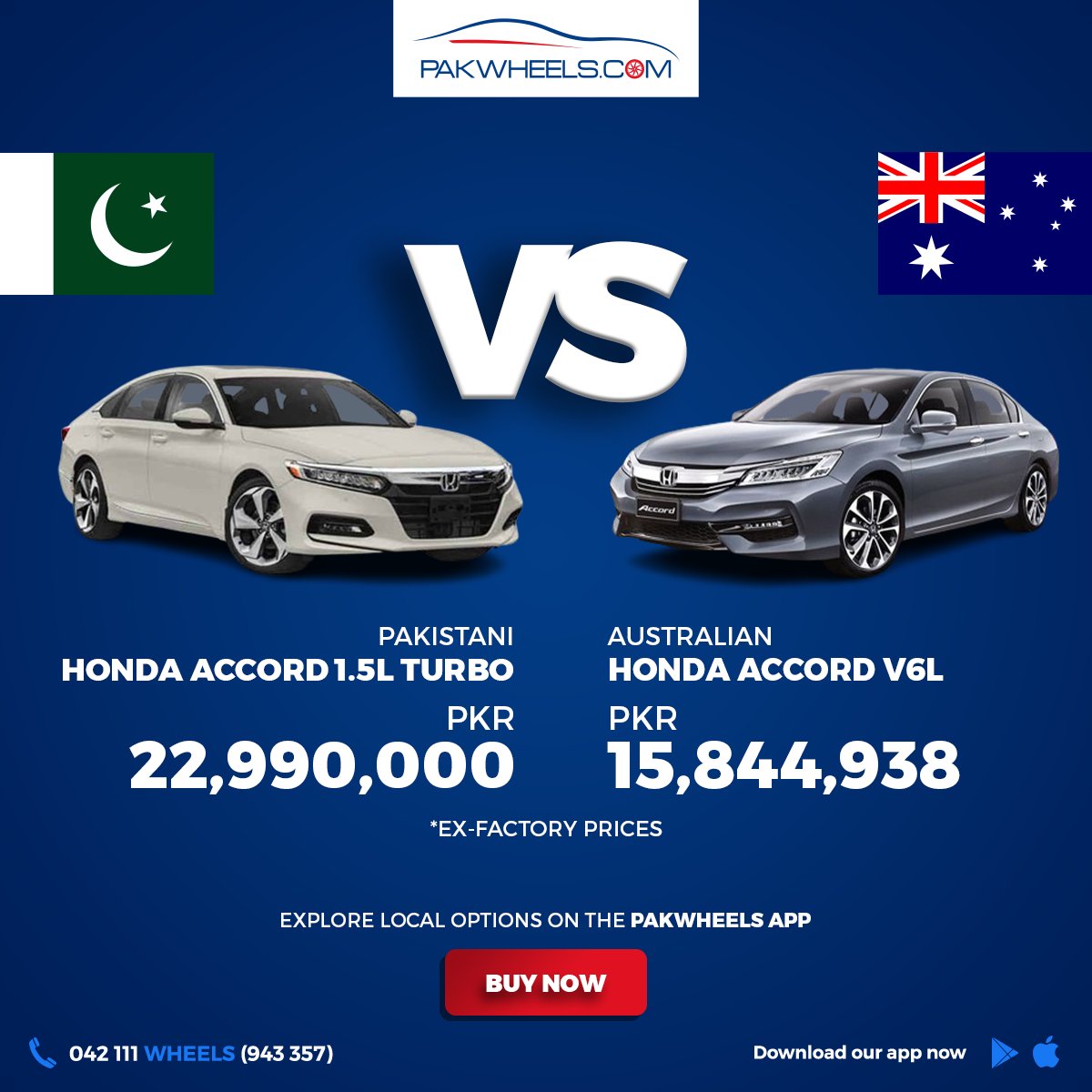 PakWheels's tweet image. Price Comparison: Pakistani Vs. Australian Honda Accord!

Click here for the Honda Accord: ow.ly/qvPk50QyaTh

#PakWheels #PWCars #Pakistan #Australian #Honda #HondaAccord