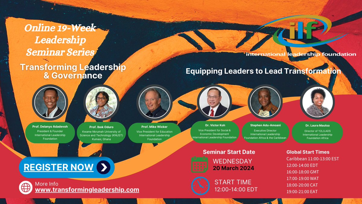 ILFGlobal's tweet photo. ILF has an exciting announcement: An Online Transforming Leadership &amp; Governance Seminar  series will begin on 20 March and run for 19 weeks, ending on 24 July. Learn more at: https://t.co/SuZa50VEFS #ILFGlobal https://t.co/APO7XWjkNj