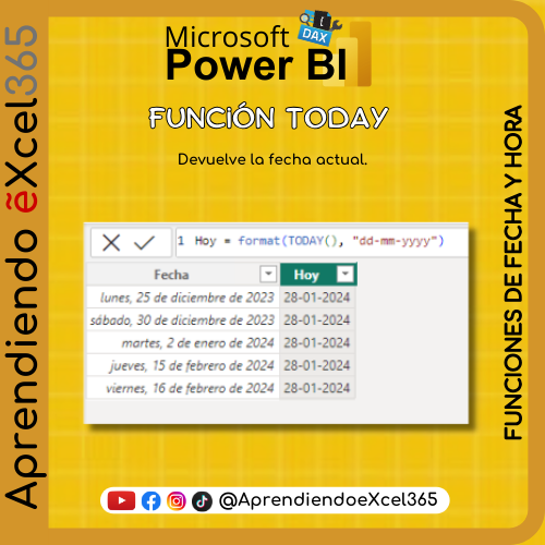 AeXcel365's tweet photo. Funciones DAX | TODAY
#aprendiendoexcel365 #josealcaldealias #excel #microsoftexcel #educacion #aprendiendoexcel #exceltips #funcionesexcel #excelformulas #exceltutorial #aprendeexcel #visualbasic #vba #VideosTutoriales 
⭐ En mi perfil encontrarás los links. https://t.co/bYURRkasuq