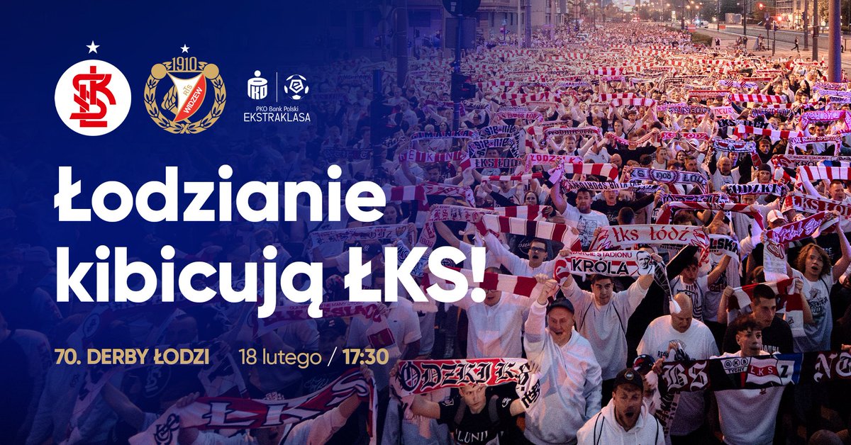 Dwa słowa i wszystko jasne. #DerbyŁodzi, jedno z najważniejszych wydarzeń roku. Coś więcej niż sportowa rywalizacja. Coś więcej niż gra o ligowe punkty. Wiele rzeczy można sobie w życiu odpuścić, ale to? Nigdy w życiu! Do zobaczenia na stadionie Króla. Za Łódź, za ŁKS!

Dołącz do