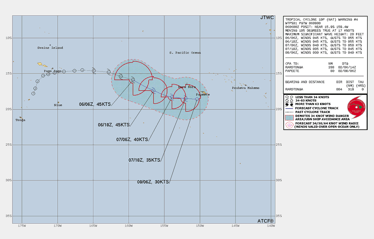 LimWeather's tweet photo. #Nat E of #Samoa/#AmericanSamoa peaking now at 50mph TS SSHWS/C1 Aus Scale before weakening to TD near #FrenchPolynesia
Impacts likely esp in #Tahiti and #Moorea due to #Flooding rains and possible #mudslides
#wxtwitter #flashflood #Cyclone #CycloneNat #France https://t.co/OmbNHT8T3t