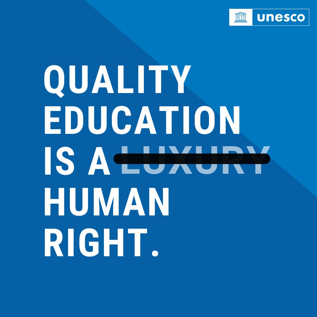 In many countries, public spending on education is not enough. Making quality education a luxury.

Let's change how we cost and fund education!

unesco.org/sdg4education2…

#LeadingSDG4