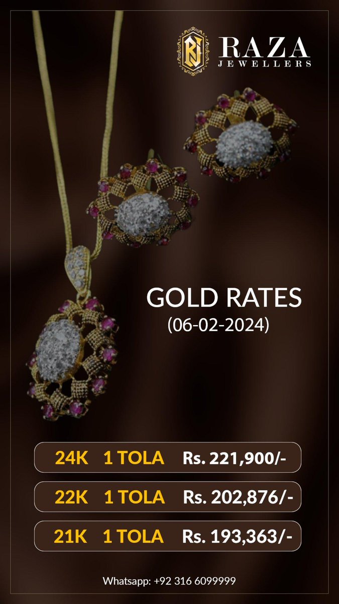 Today Gold Rate 06-feb-2024 📍Liberty Market Lahore #goldjewellery #gold #jewellery #bridaljewellery #diamondjewellery #jewellerydesign #fashion #weddingjewellery #necklace #earings #rings #diamonds #trafitionaljewellery #instagram #Raza_jewllers_24 #designerjewelr