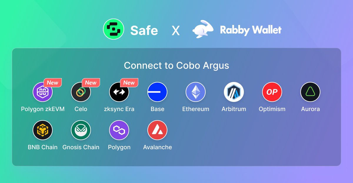 Rabby_io's tweet photo. Rabby has supported @safe wallet on @0xPolygon , @Celo , and @zksync 

Import your Safe wallet and start the exploration! https://t.co/Dk412F6caA