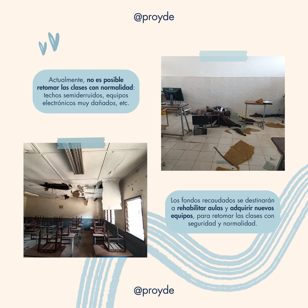 🔴 Necesitamos tu ayuda  El 18/12/23, una gran explosión en Guinea afectó a las instalaciones y equipos del Centro de F.P. de La Salle.  Los fondos recaudados irán a rehabilitar las aulas y adquirir nuevos equipos, para retomar las clases con seguridad y normalidad #apoyoConakry