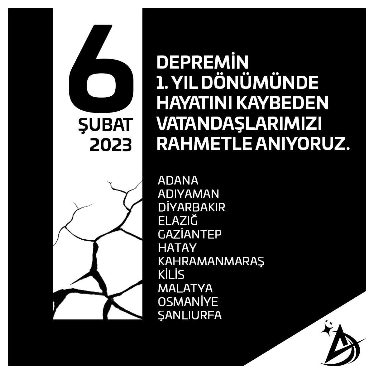 Depremin 1. yıl dönümünde hayatını kaybeden vatandaşlarımızı rahmetle anıyoruz.

#deprem #6şubatdepremi #6şubat #hataydeprem #afad #hatay