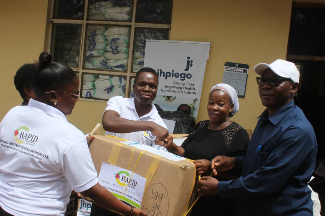 RAPID-Tanzania handing over humanitarian aid to the District Commissioner of Hanang for flood victims in the Manyara region.