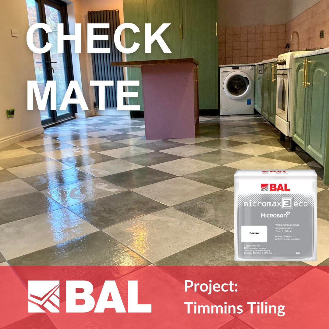 BALtiling's tweet image. Check Mate! 🏁

Checking-out this stunning 26sqm kitchen floor and walls grouted in BAL Micromax3 ECO by @TimminsTilingCeramics.

Brilliant job! 👏

 #KitchenDesign #TilingInspiration #PorcelainTiles #TilePattern #InteriorDesignIdeas #TileInstallation #HomeRenovation #GroutWork