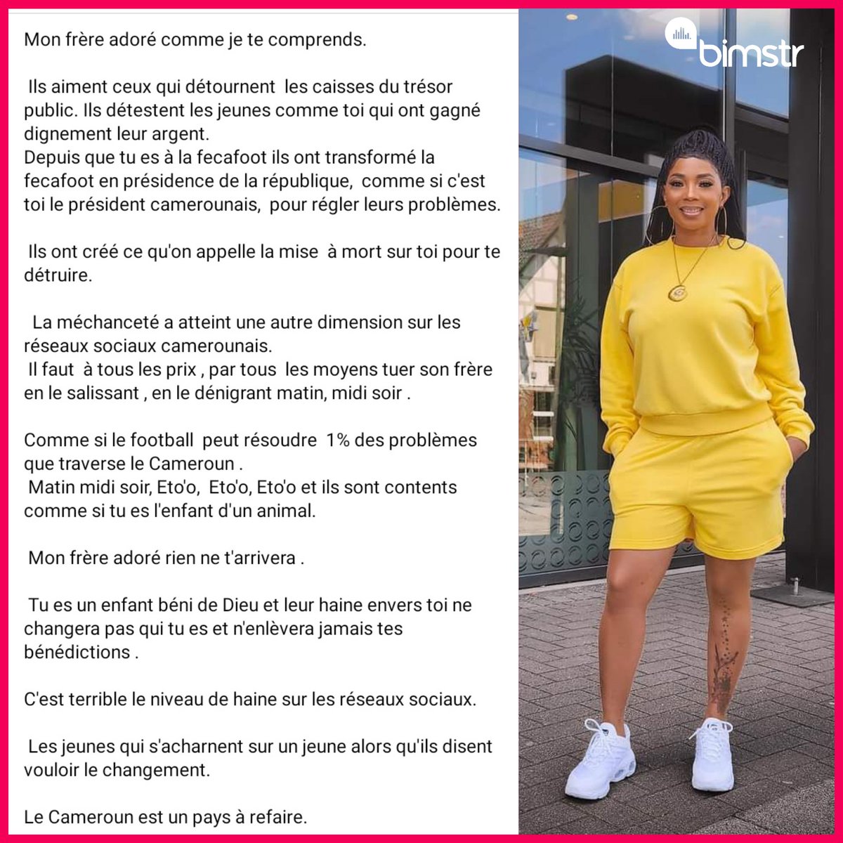 À propos de #SamuelEtoo la star du Bikutsi Lady Ponce dit que hein...